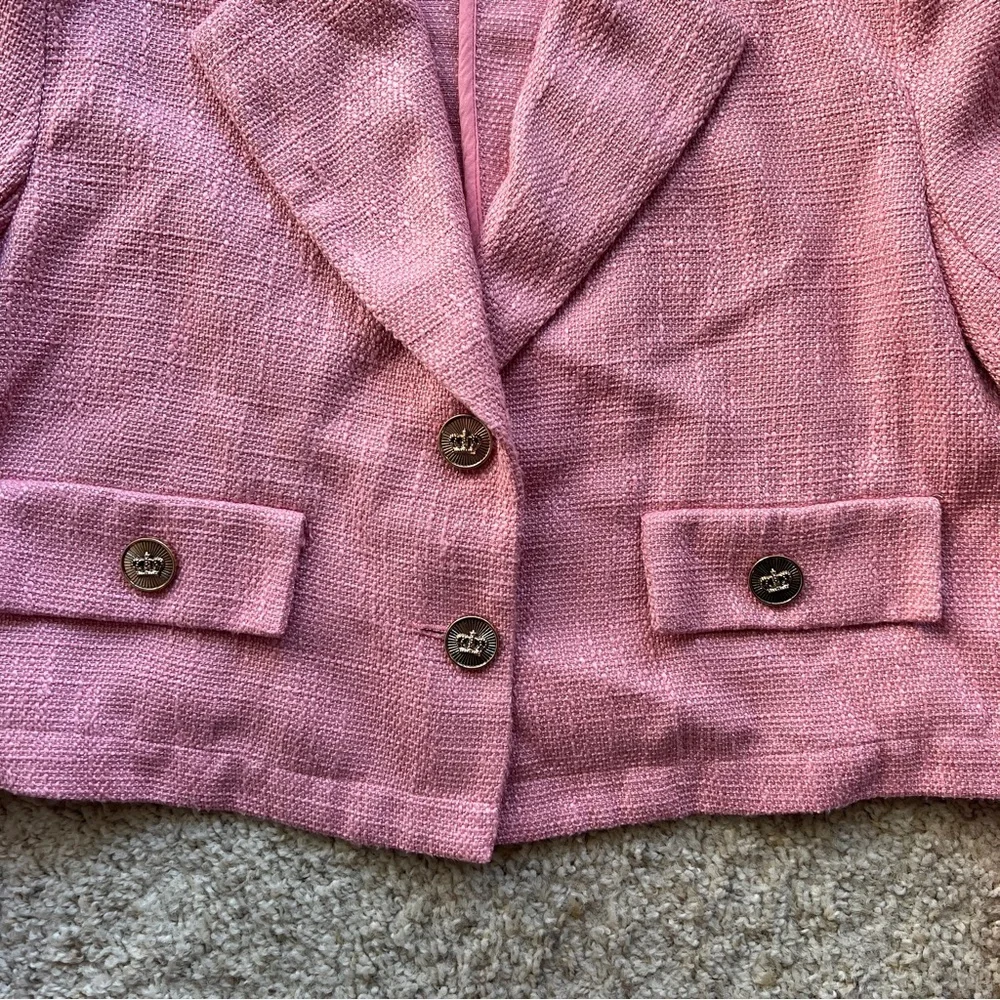 Upcycled Pink Tweed Cropped Blazer